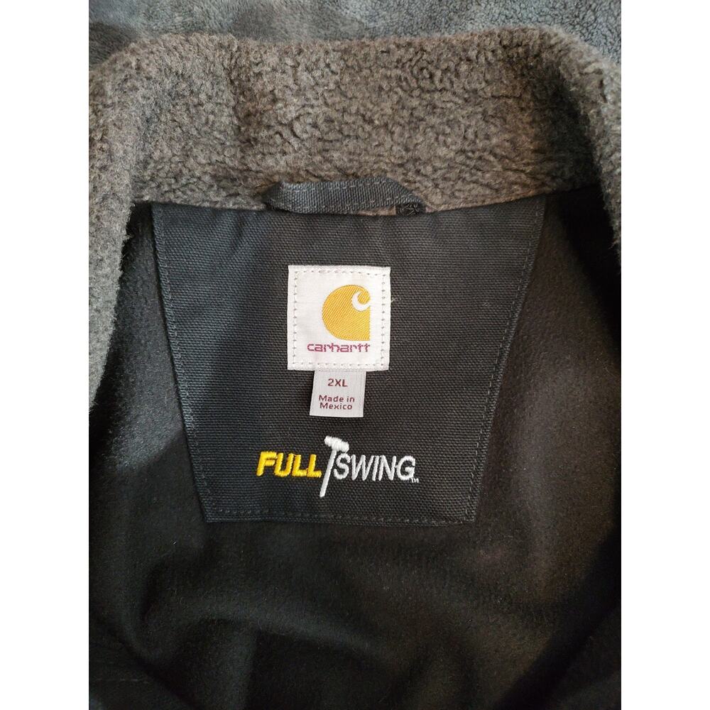 Men's Carhartt Full Swing Canvas Jacket Black 102707-001 Workwear - XXL - Picture 4 of 6